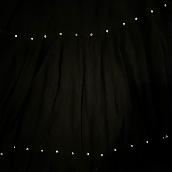 ONE SIZE Black studded long skirt - Picture 4 of 6